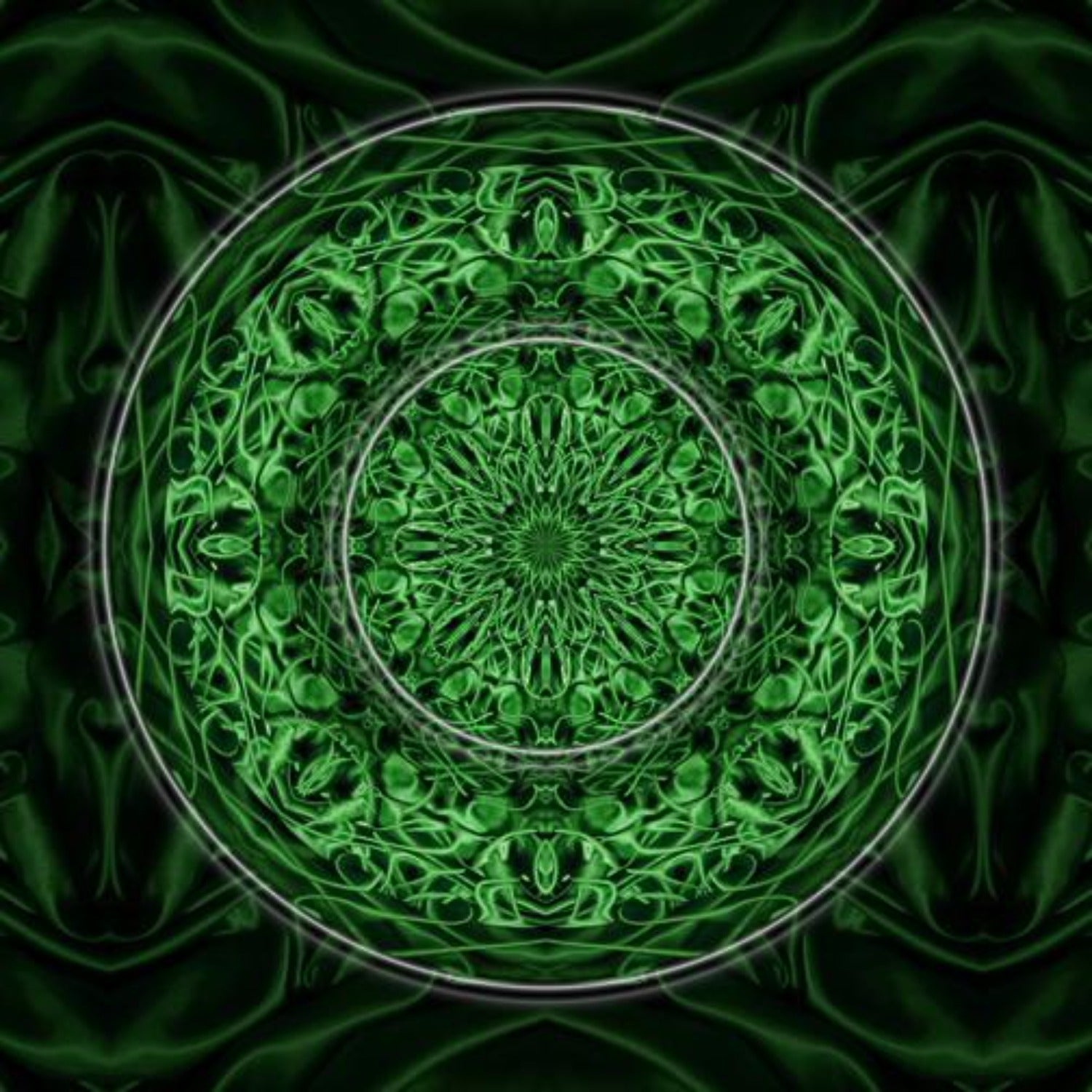 green monochrome oculus fine art print