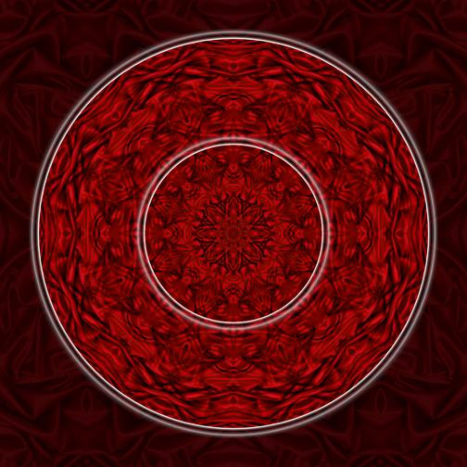 deep red monochrome oculus psychedelic art