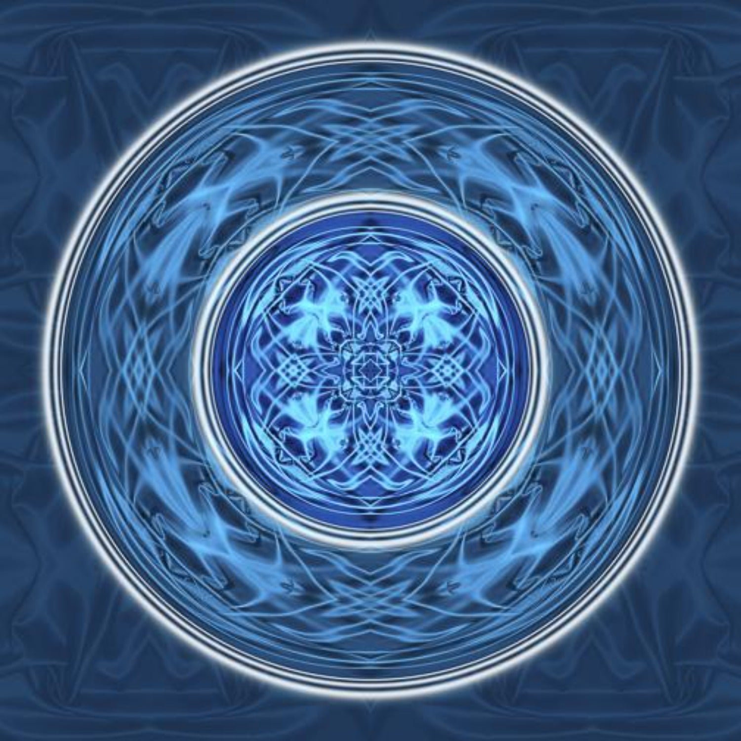 art print rich textured blue silk oculus 