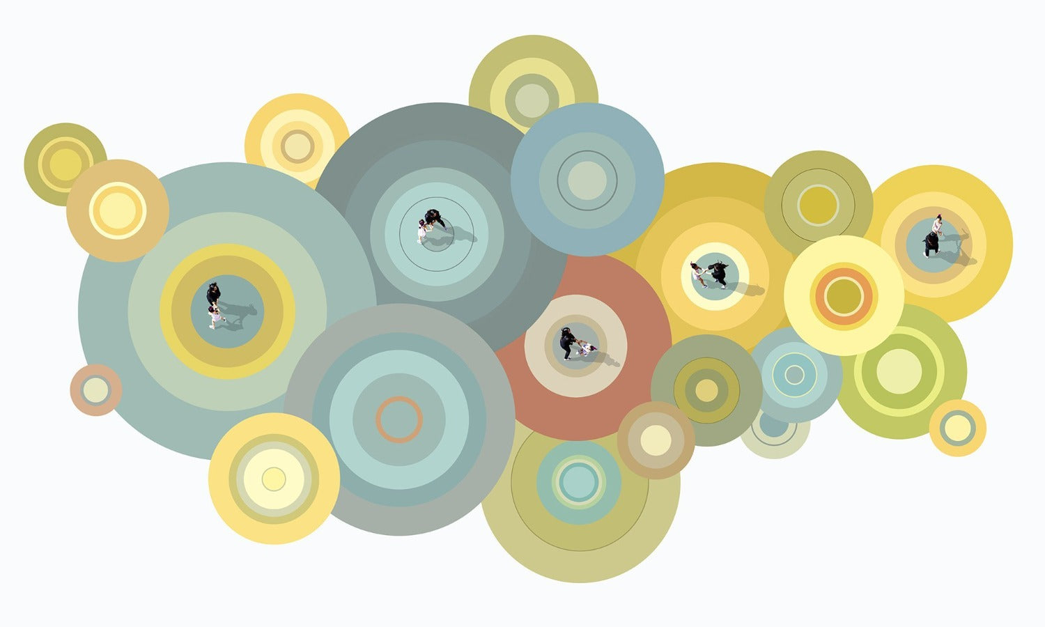 soft layered circles contemporary art print by John Ferri